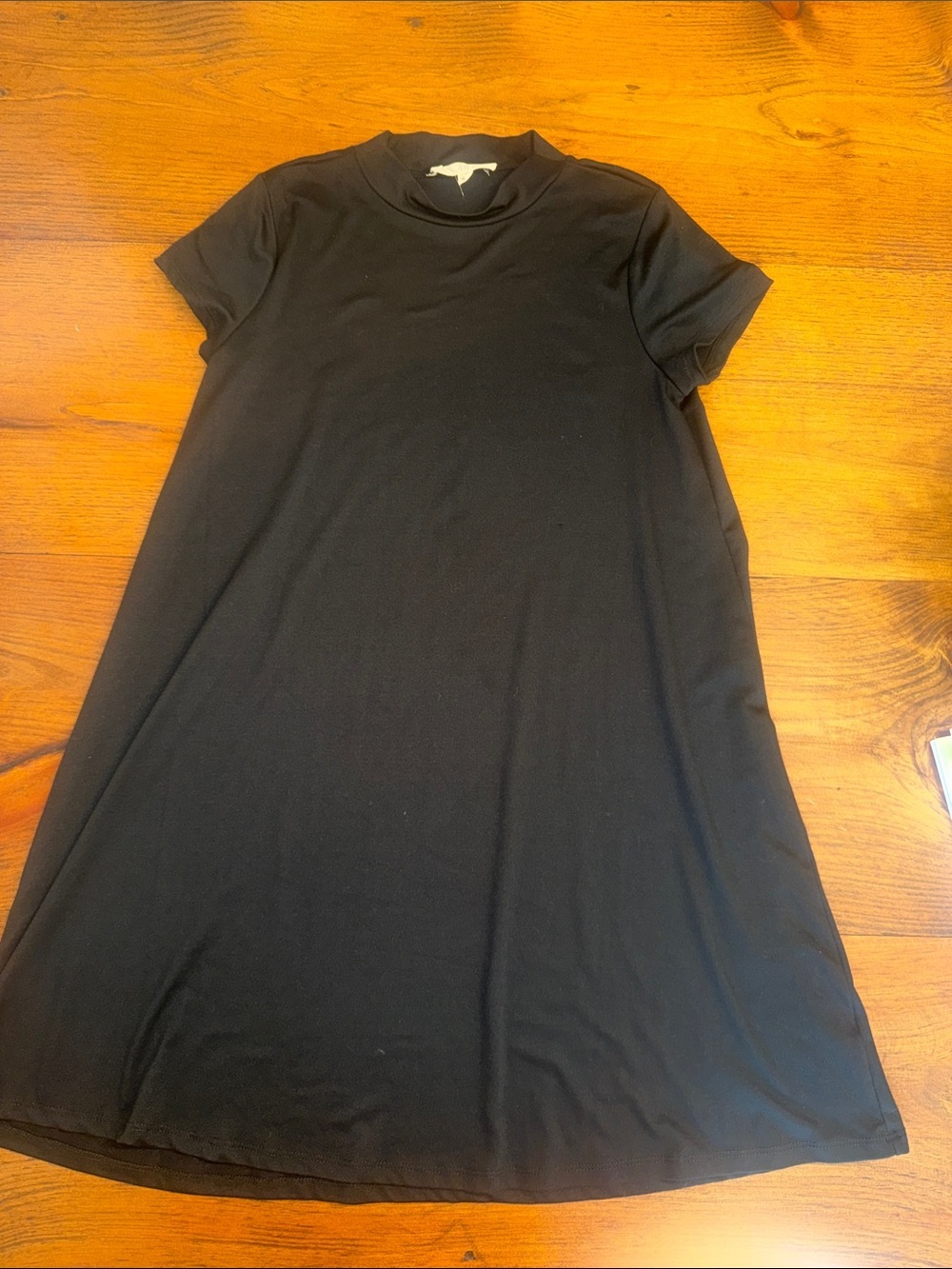 Black Short Sleeve A-Line Dress